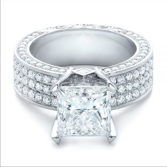 New Luxury Square Cut Popular Women’s Diamond Ring - Picture 2 of 6